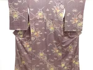 アンティーク　錦紗　蜀江に花模様着物